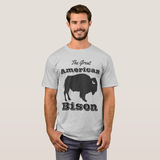 Rustic Great American Bison T-Shirt (Front Full)