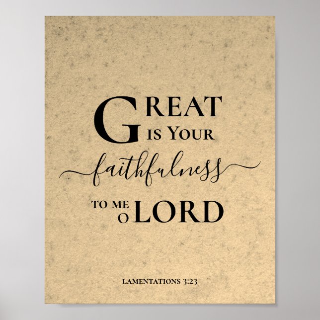 Rustic GREAT IS YOUR FAITHFULNESS Christian Poster (Front)