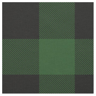 Rustic Green and Black Buffalo Plaid Fabric