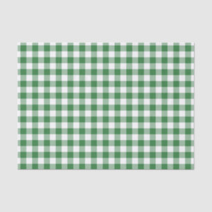Rustic Green and White Gingham Pattern Tissue Paper