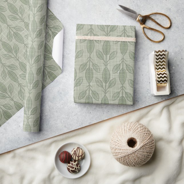 Rustic Green Botanical Christmas Wrapping Paper (Crafts)
