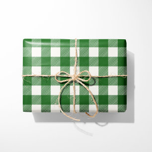 Rustic Green Buffalo Plaid Wrapping Paper