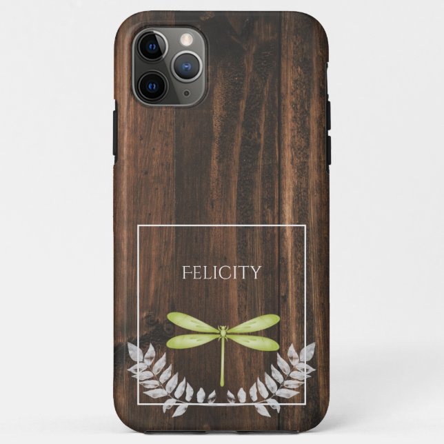 Rustic Green Dragonfly Case-Mate iPhone Case (Back)
