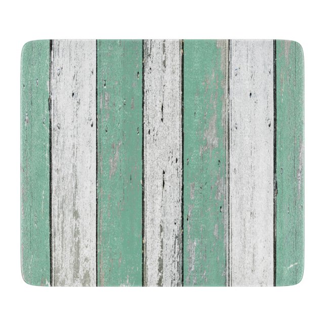 Rustic Green Driftwood Cutting Board (Front)