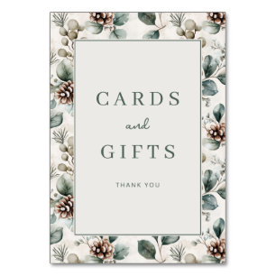 Rustic Green Floral Gratitude Table Number