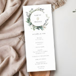 Rustic Green Foliage Wreath Wedding Program<br><div class="desc">If you need any further customisation please feel free to message me on yellowfebstudio@gmail.com.</div>