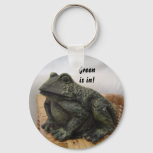 Rustic Green Frog Key Ring