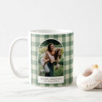 Rustic Green Gingham Arch Photo Modern Christmas