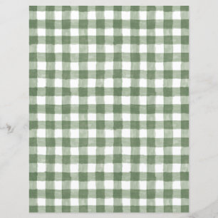 Rustic Green Gingham Paper Sheet