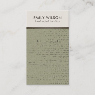 RUSTIC GREEN KRAFT WHITE STUD EARRING DISPLAY CARD