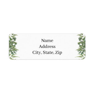 Rustic Green Leaves Greenery Foliage Address Return Address Label