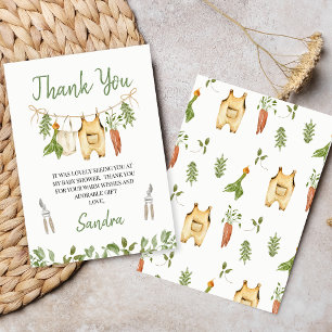 Rustic Green Locally Grown Baby Shower Thank You Card