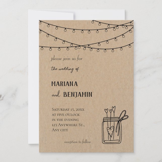 Rustic Green Pine Branch Wedding Invitation (Front)
