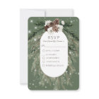 Rustic Green Pine Winter Sparkle Two Dinner