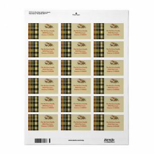 Rustic Green Plaid Address Mailing Label