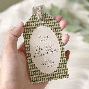 Rustic Green Plaid Christmas Holiday Gift Tags