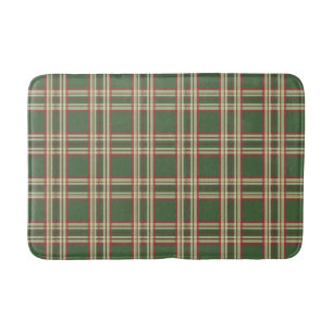 Rustic Green Plaid Lodge Bath Mat Bathroom Rug