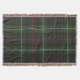 Rustic Green Plaid Pattern Throw Blanket
