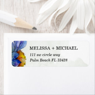 Rustic Green & Purple Daisy Return Address Label