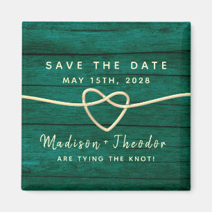 Rustic Green Wedding Save The Date Invitation Magnet