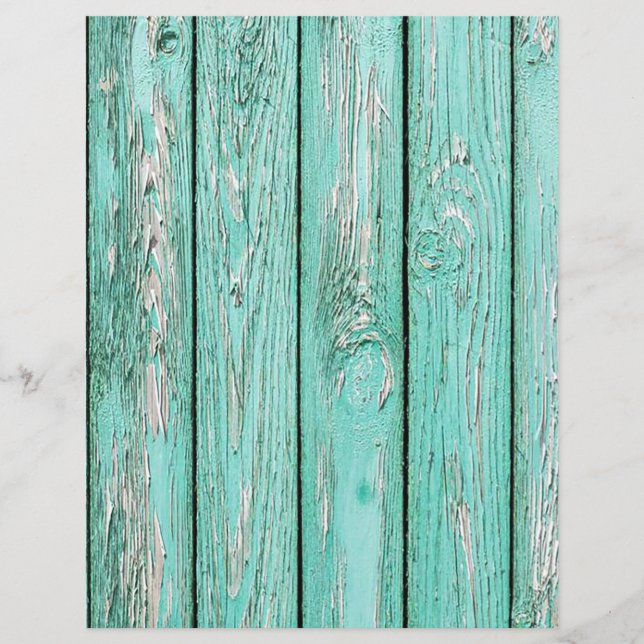Rustic green wood texture scrapbook paper (Front)