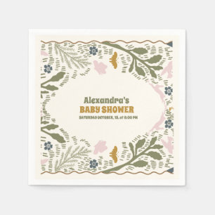 Rustic Green Woodland Fern Baby Shower Napkin