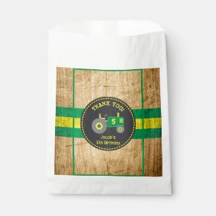 Rustic Green & Yellow Tractor Birthday Party Favour Bag