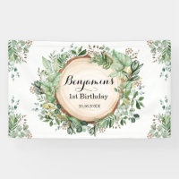 Rustic Greenery 1st First Birthday Neutral Party