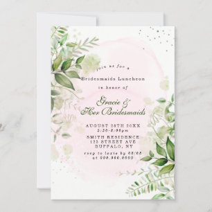 Rustic Greenery Blush Bridesmaids Luncheon Invites