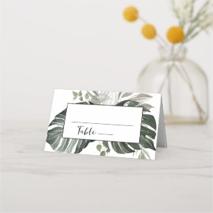 Rustic Greenery Botanical Watercolor Wedding Place Card