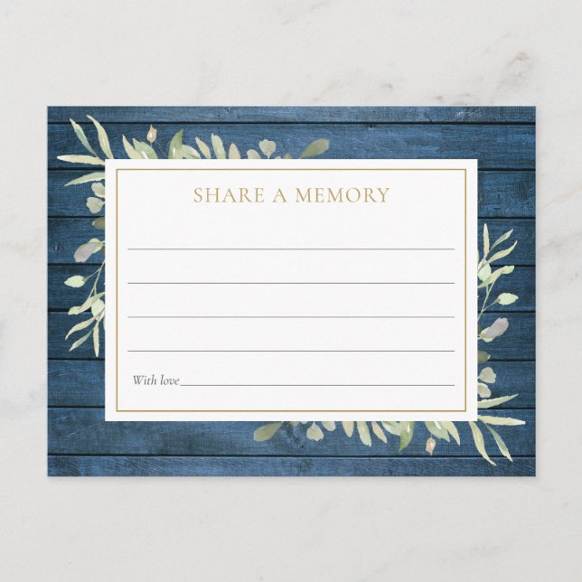 Rustic Greenery Celebration of Life Memory Card (Front)