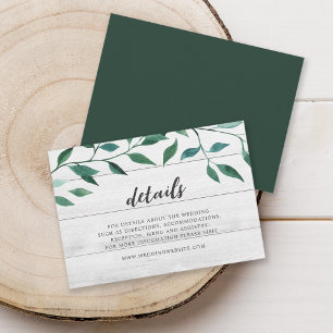 Rustic Greenery Details Enclosure Card