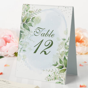 Rustic Greenery Dusty Blue Wedding Table Numbers T