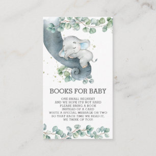 Rustic Greenery Elephant Books for Baby Boy Enclos Enclosure Card