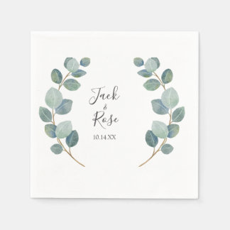  Rustic Greenery Eucalyptus Summer Wedding.  Napkin