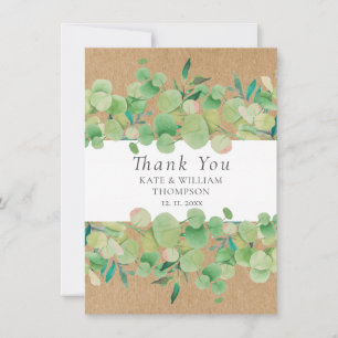 Rustic Greenery Eucalyptus Wedding Thank You