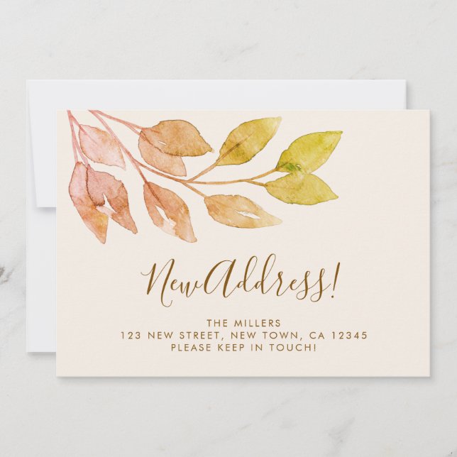 Rustic Greenery Fall Moving Announcement (Front)