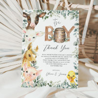 Rustic Greenery Farm Barnyard Animals It's a Boy