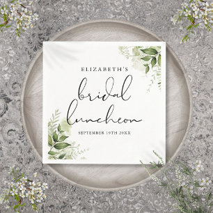Rustic Greenery Floral Elegant Bridal Luncheon Napkin