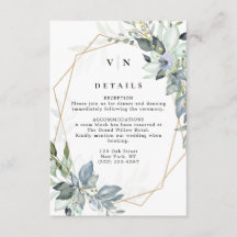 Rustic Greenery Green & Gold Geometric Wedding