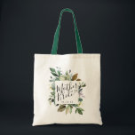 Rustic Greenery Mother of the Bride Tote Bag<br><div class="desc">Elegant and sweet rustic watercolor greenery botanical frame with modern calligraphy and classic typography tote bag for your mother.</div>