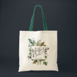 Rustic Greenery Mother of the Bride Tote Bag<br><div class="desc">Elegant and sweet rustic watercolor greenery botanical frame with modern calligraphy and classic typography tote bag for your mother.</div>