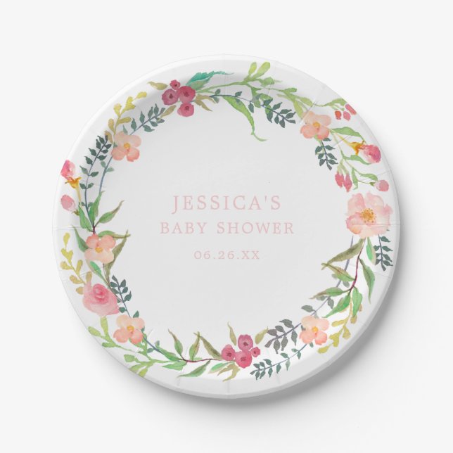 Rustic Greenery Paper Plates (Front)