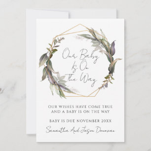 Rustic Greenery Pregnancy  Announcement