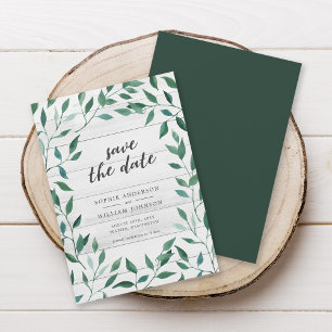 Rustic Greenery Save the Date
