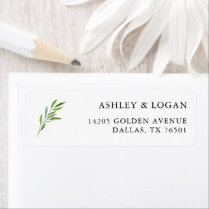 Rustic Greenery Simple Return Address Label