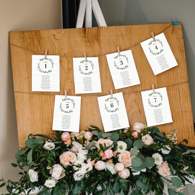 Rustic Greenery Table Seating Plan Chart Card (Creator Uploaded)