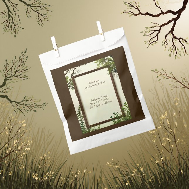 rustic Greenery Tree Frame wedding Favour Bag (Creator Uploaded)