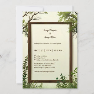 rustic Greenery Tree Frame wedding invitation
