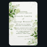Rustic Greenery Vineyard White Wedding Invitation Magnet<br><div class="desc">This design features leaves in hunter emerald green watercolor colours,  classic white and light green beautiful background. Great for your greenery wedding celebrations!</div>